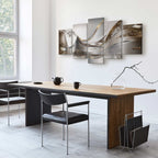 Golden Geometric Stripes Abstract Canvas Print