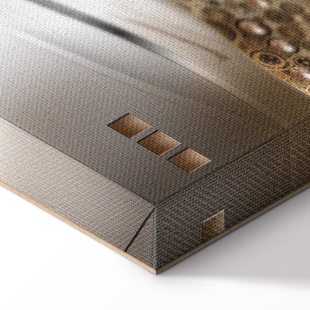 Golden Geometric Stripes Abstract Canvas Print