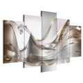 Golden Geometric Stripes Abstract Canvas Print