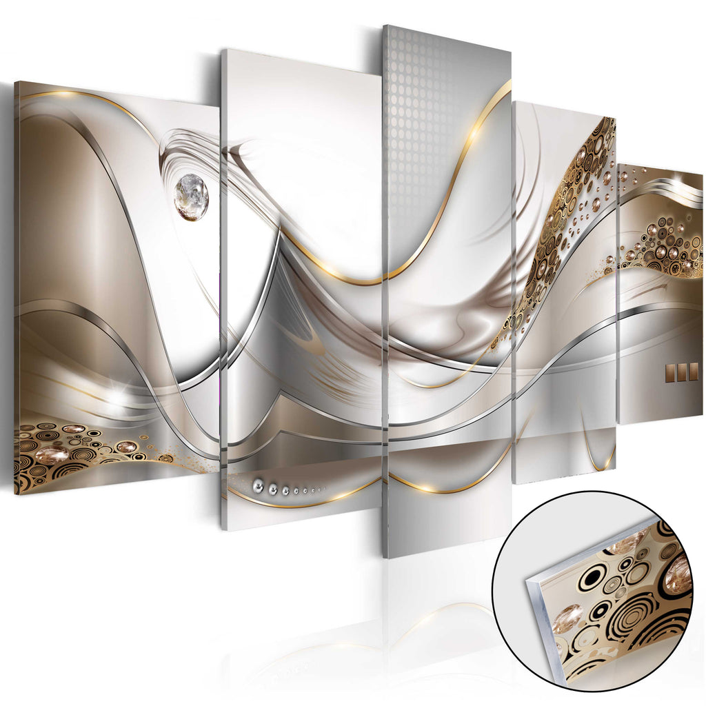 Golden Geometric Stripes Acrylic Print