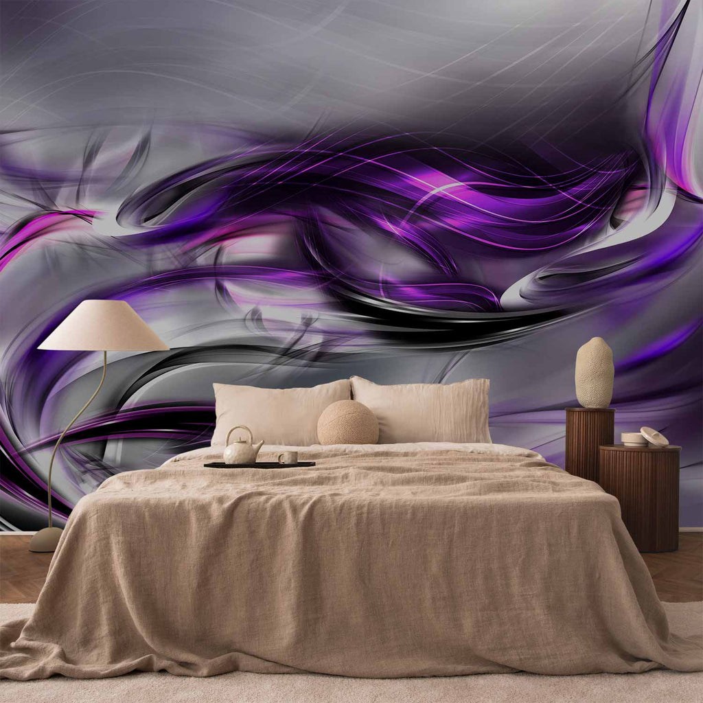 Abstract Purple Swirl Modern Wall Mural