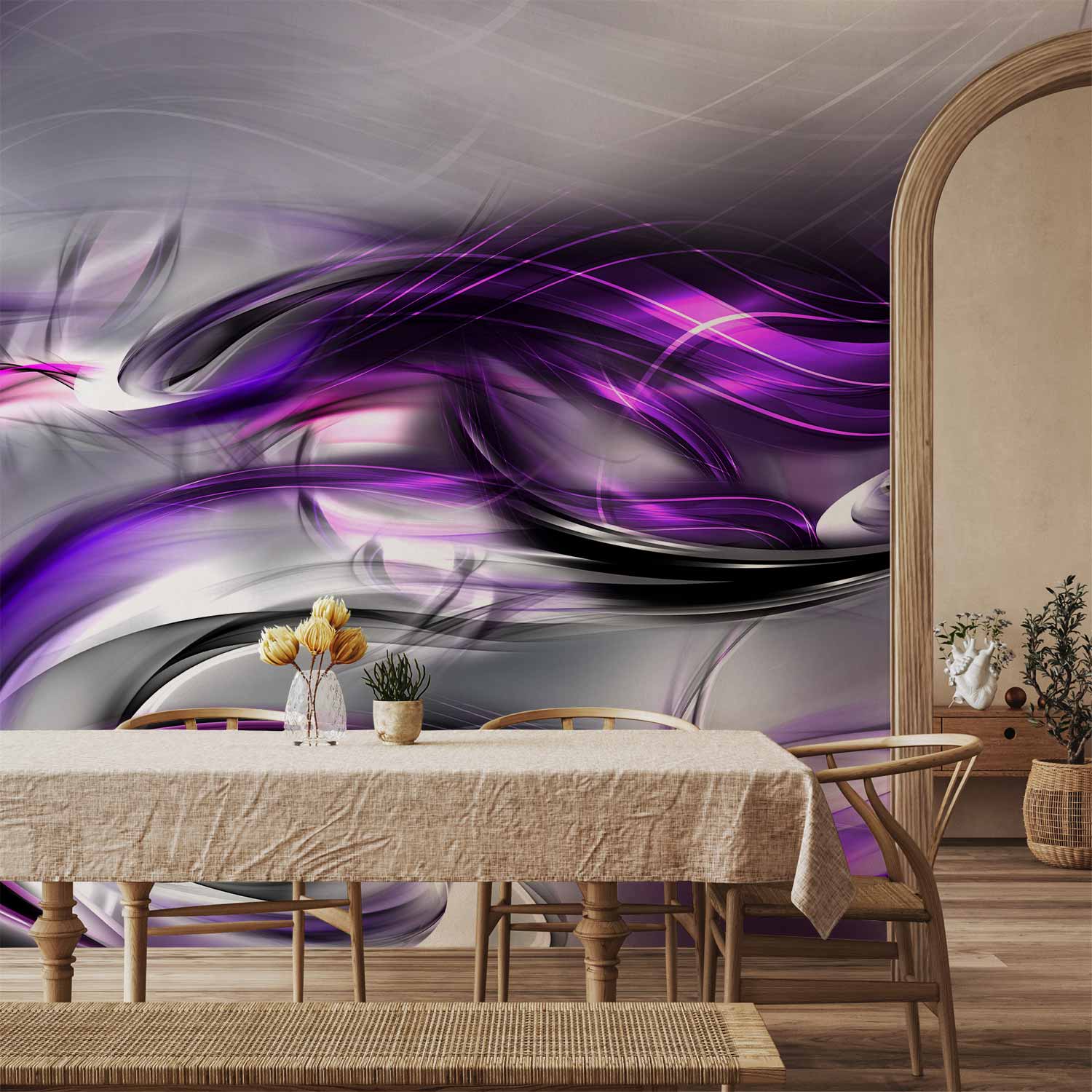 Abstract Purple Swirl Modern Wall Mural
