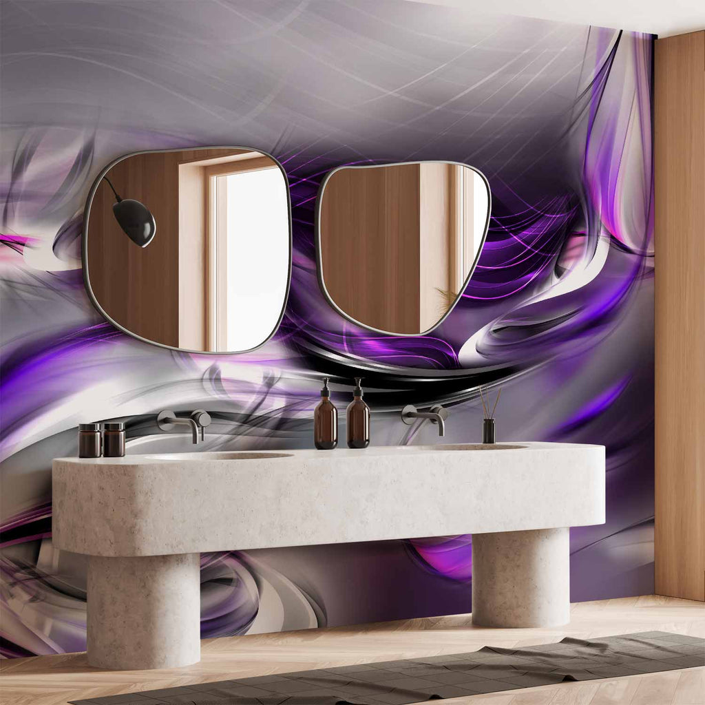 Abstract Purple Swirl Modern Wall Mural