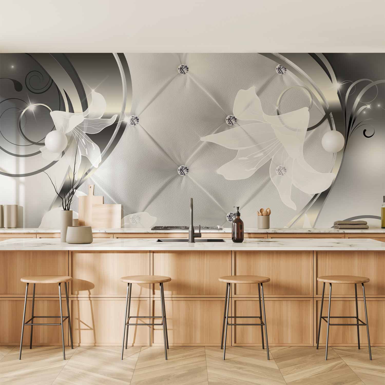 Abstract Lily Floral Wall Mural