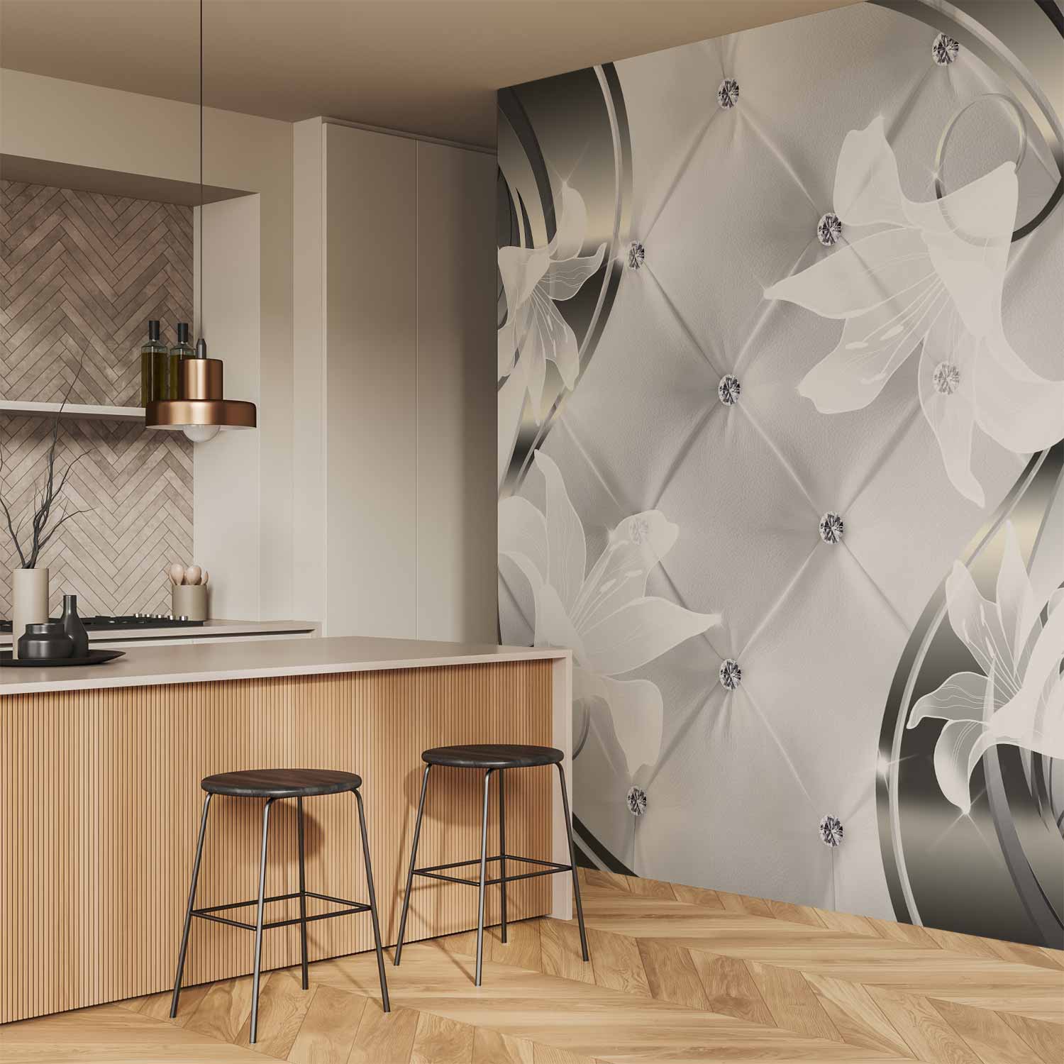 Abstract Lily Floral Wall Mural