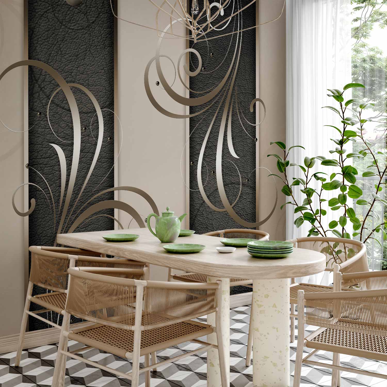 Romantic Baroque Ornament Pattern Wall Mural