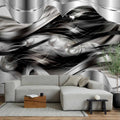 Platinum Fog Abstract Waves Wall Mural