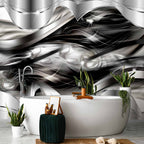Platinum Fog Abstract Waves Wall Mural