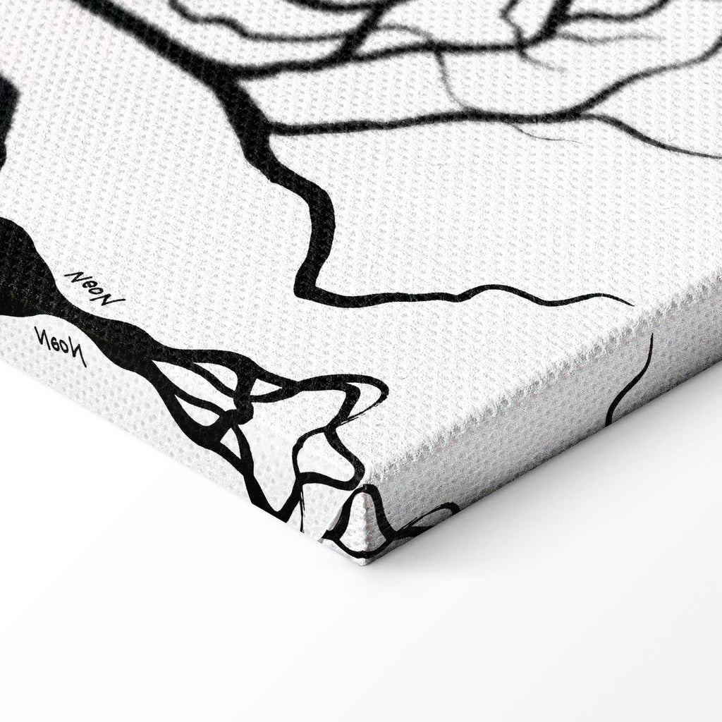 Romantic Abstract Couple Trees Canvas Print