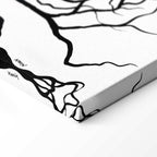 Romantic Abstract Couple Trees Canvas Print