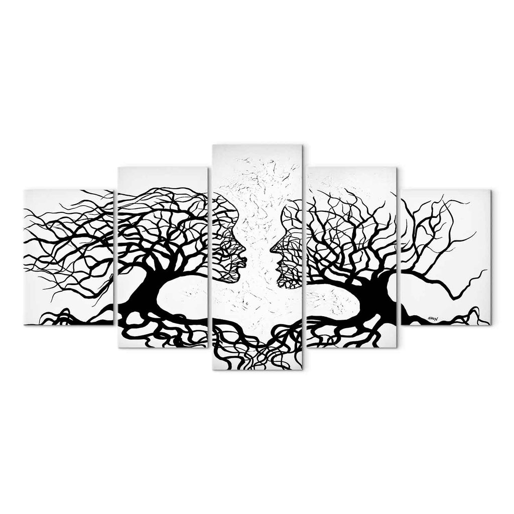 Romantic Abstract Couple Trees Canvas Print