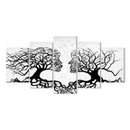Romantic Abstract Couple Trees Canvas Print
