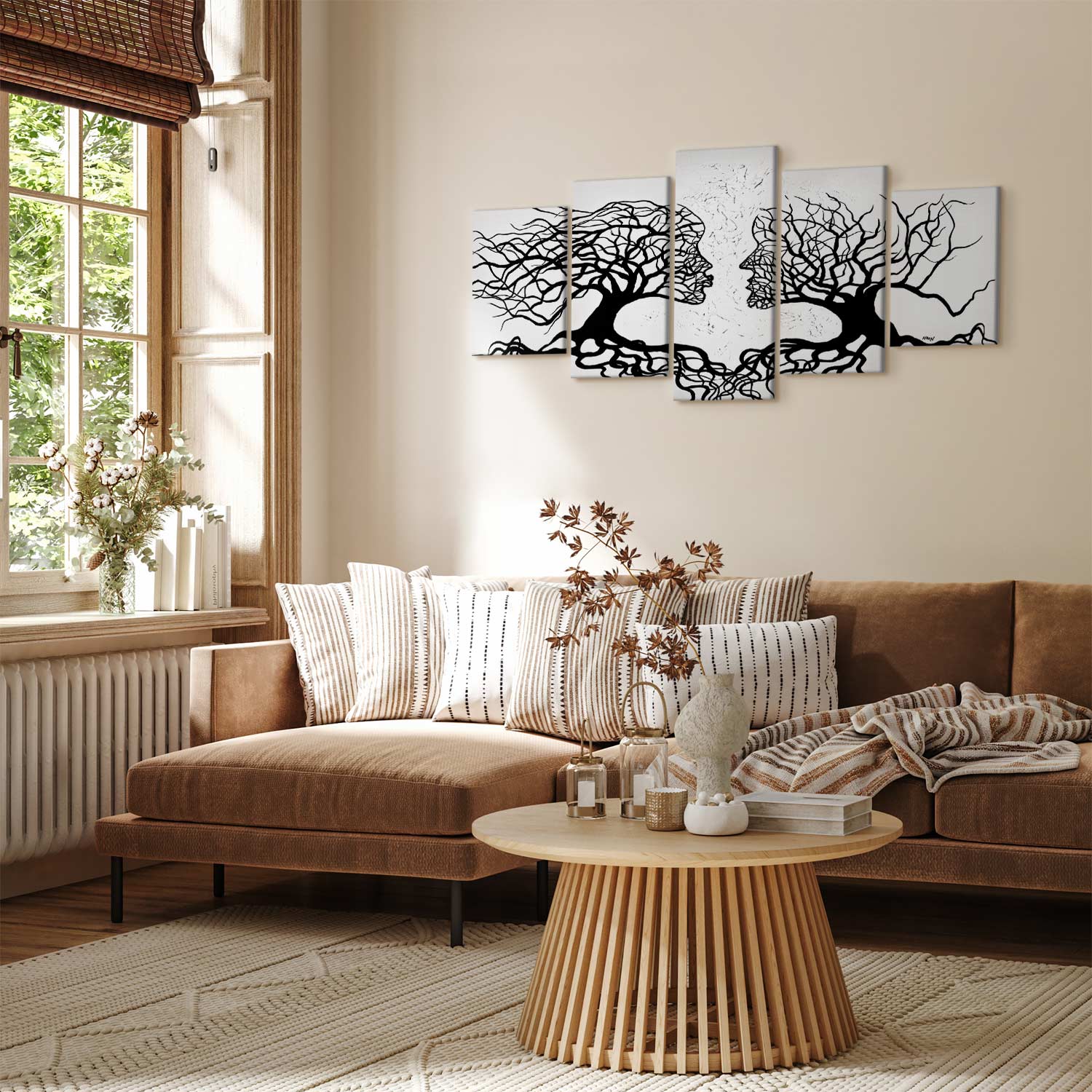 Romantic Abstract Couple Trees Canvas Print
