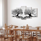 Romantic Abstract Couple Trees Canvas Print