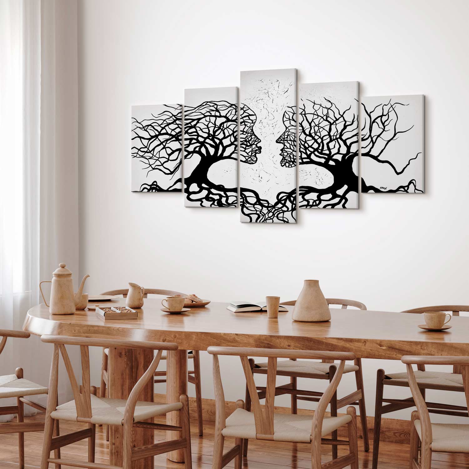 Romantic Abstract Couple Trees Canvas Print