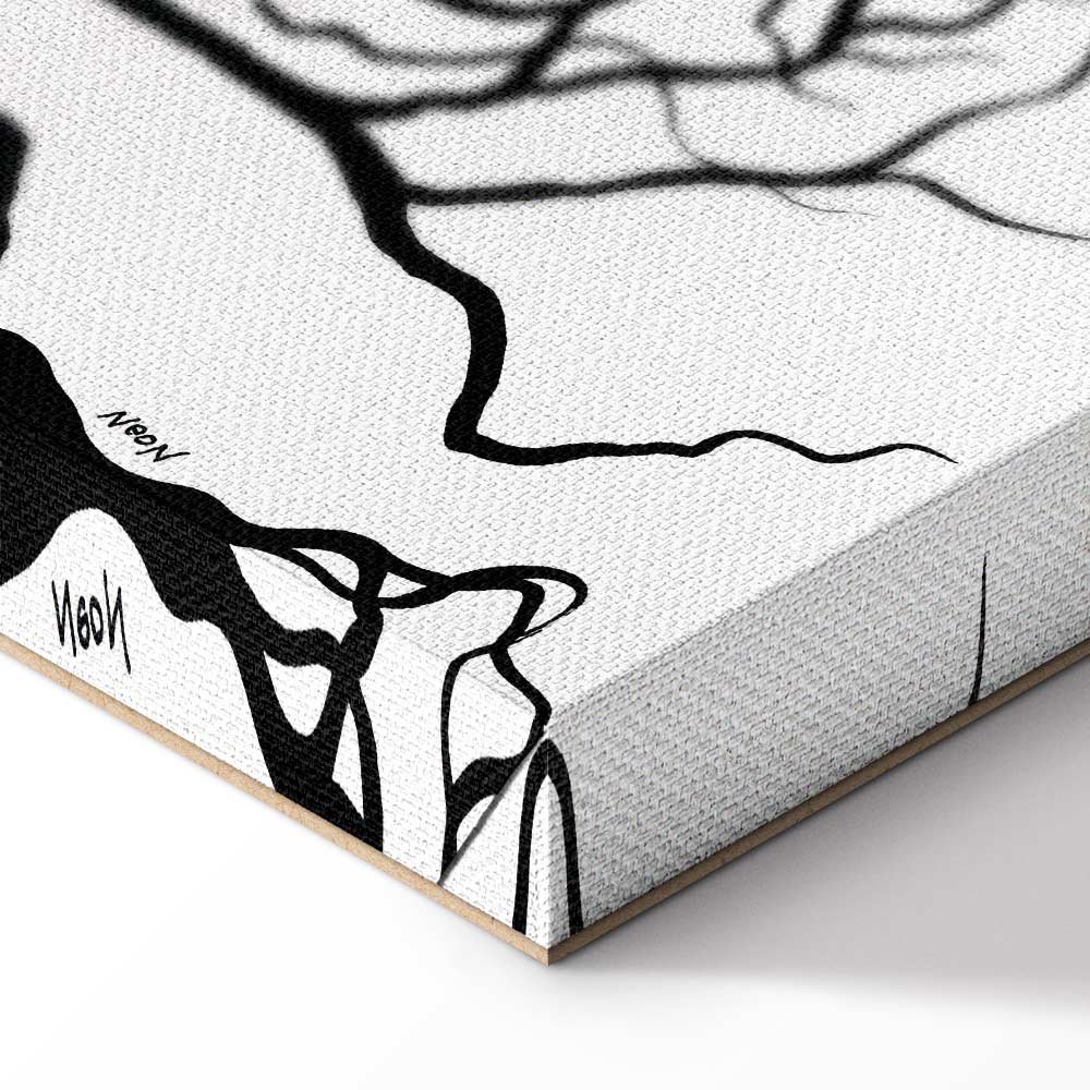 Romantic Abstract Couple Trees Canvas Print