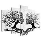Romantic Abstract Couple Trees Canvas Print