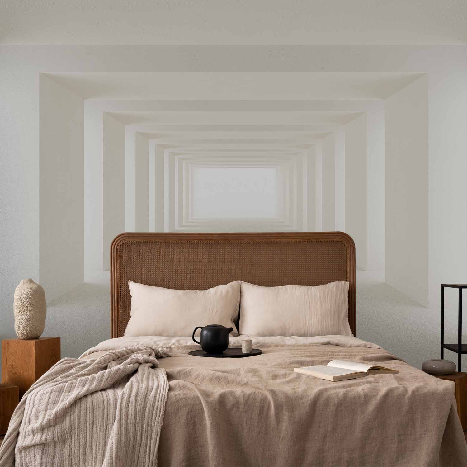 3D Geometric Corridor Abstract Wall Mural