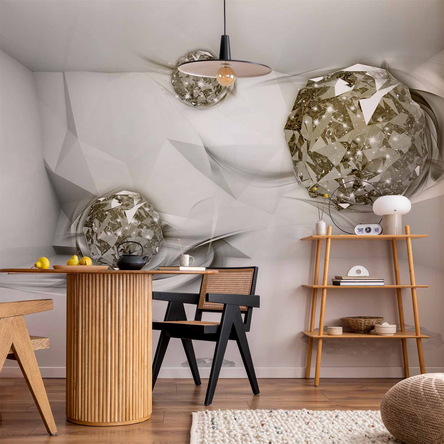 Abstract Diamond Geometric 3D Wall Mural