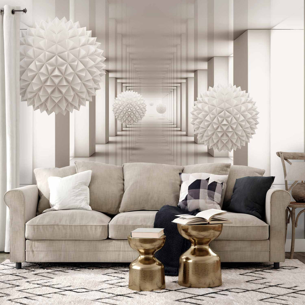 3D Geometric Corridor Sci-fi Wall Mural