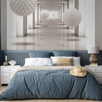 3D Geometric Corridor Sci-fi Wall Mural
