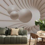3D Tunnel Sphere Illusion Wall Mural