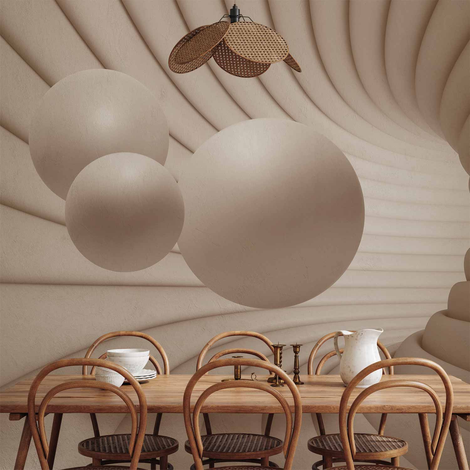 3D Tunnel Sphere Illusion Wall Mural