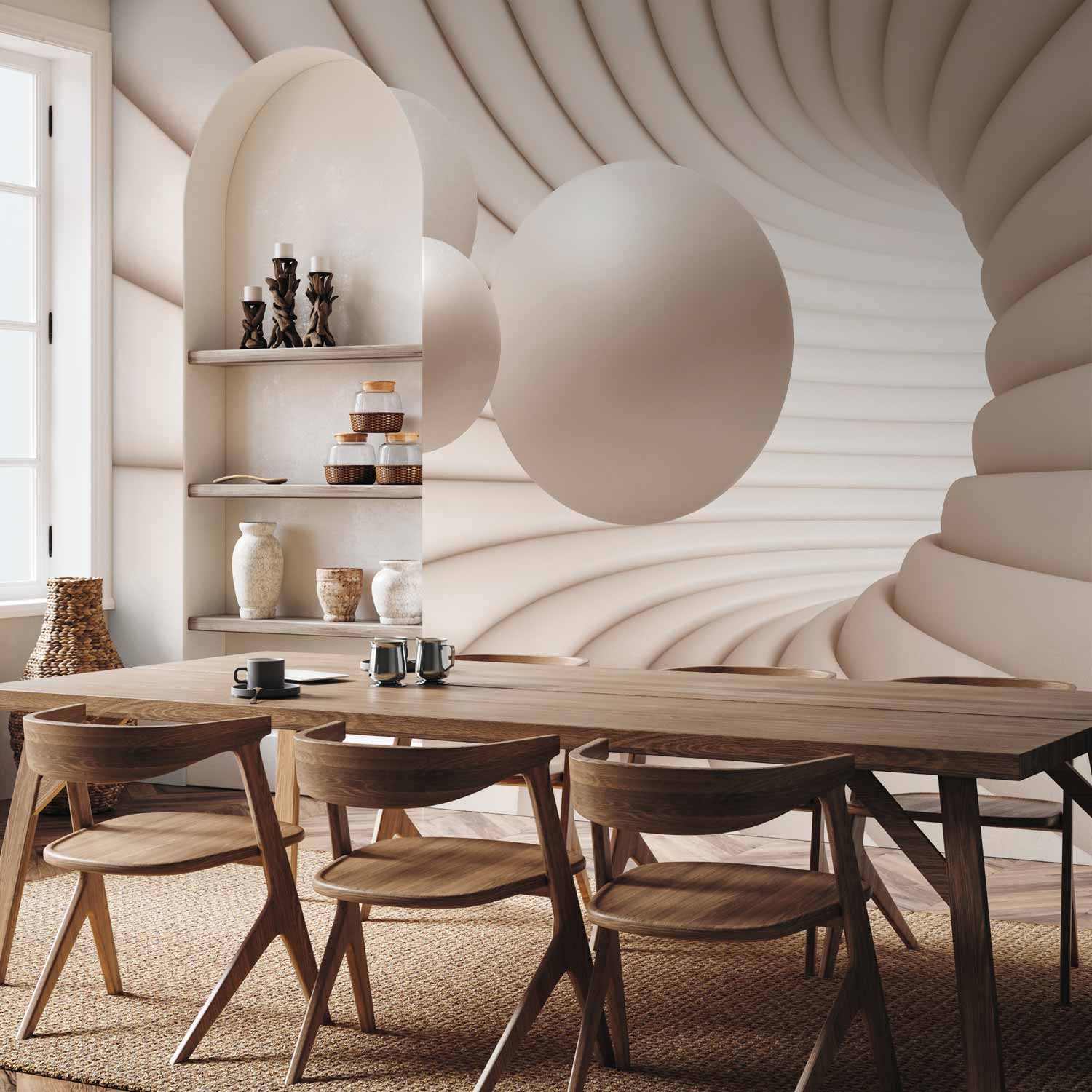 3D Tunnel Sphere Illusion Wall Mural