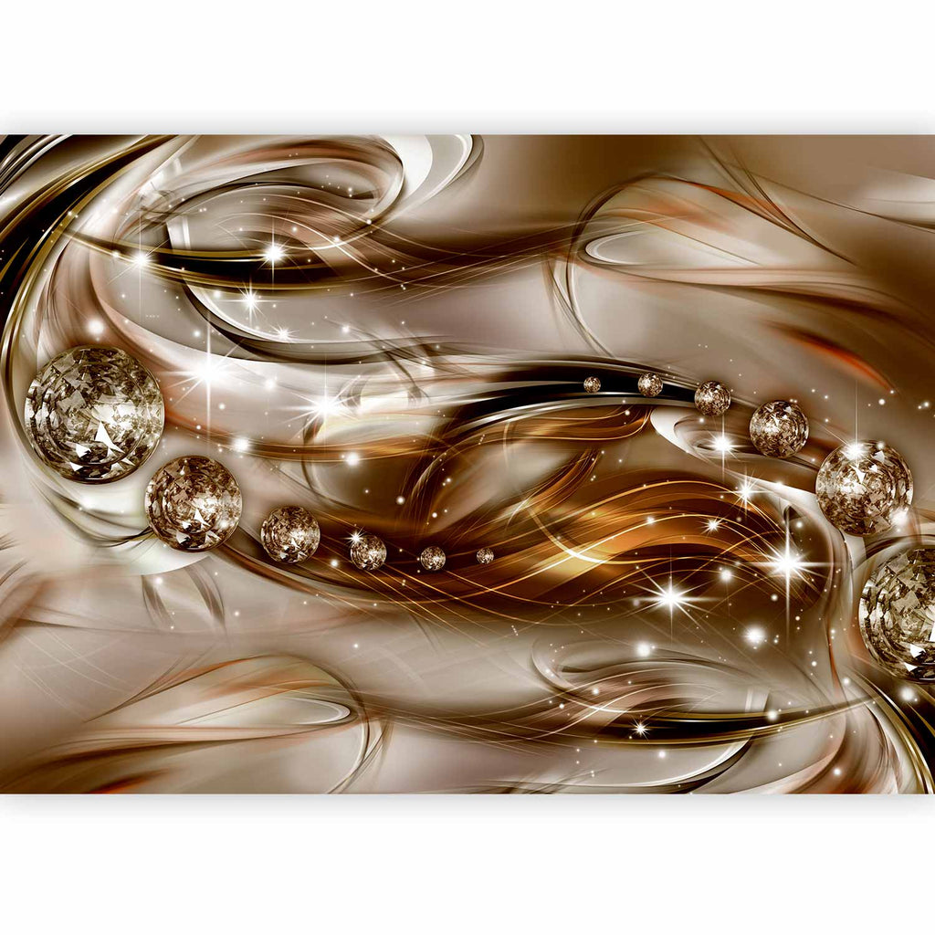 Chocolate Wave Abstract Modern Wall Mural