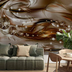 Chocolate Wave Abstract Modern Wall Mural