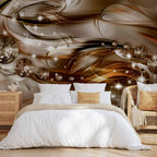 Chocolate Wave Abstract Modern Wall Mural