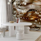 Chocolate Wave Abstract Modern Wall Mural