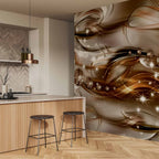 Chocolate Wave Abstract Modern Wall Mural
