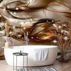 Chocolate Wave Abstract Modern Wall Mural