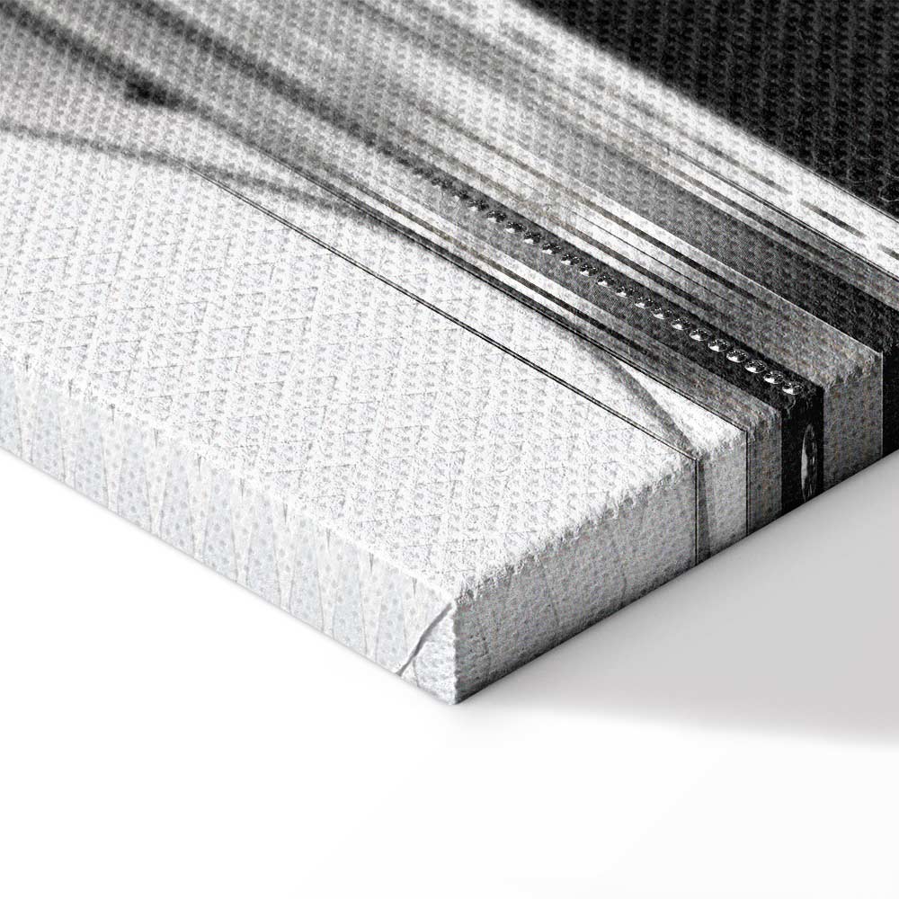 Silver Striped Abstract Modern Canvas Print