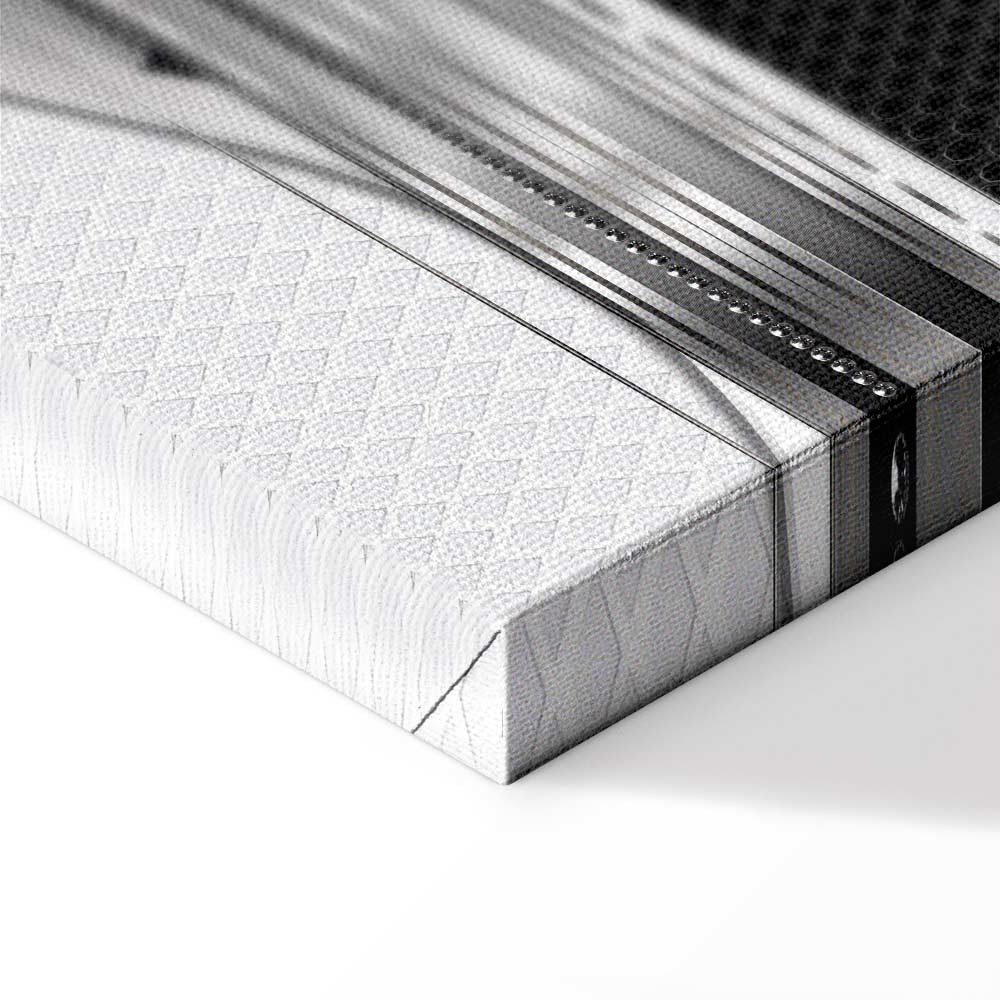 Silver Striped Abstract Modern Canvas Print