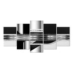 Silver Striped Abstract Modern Canvas Print