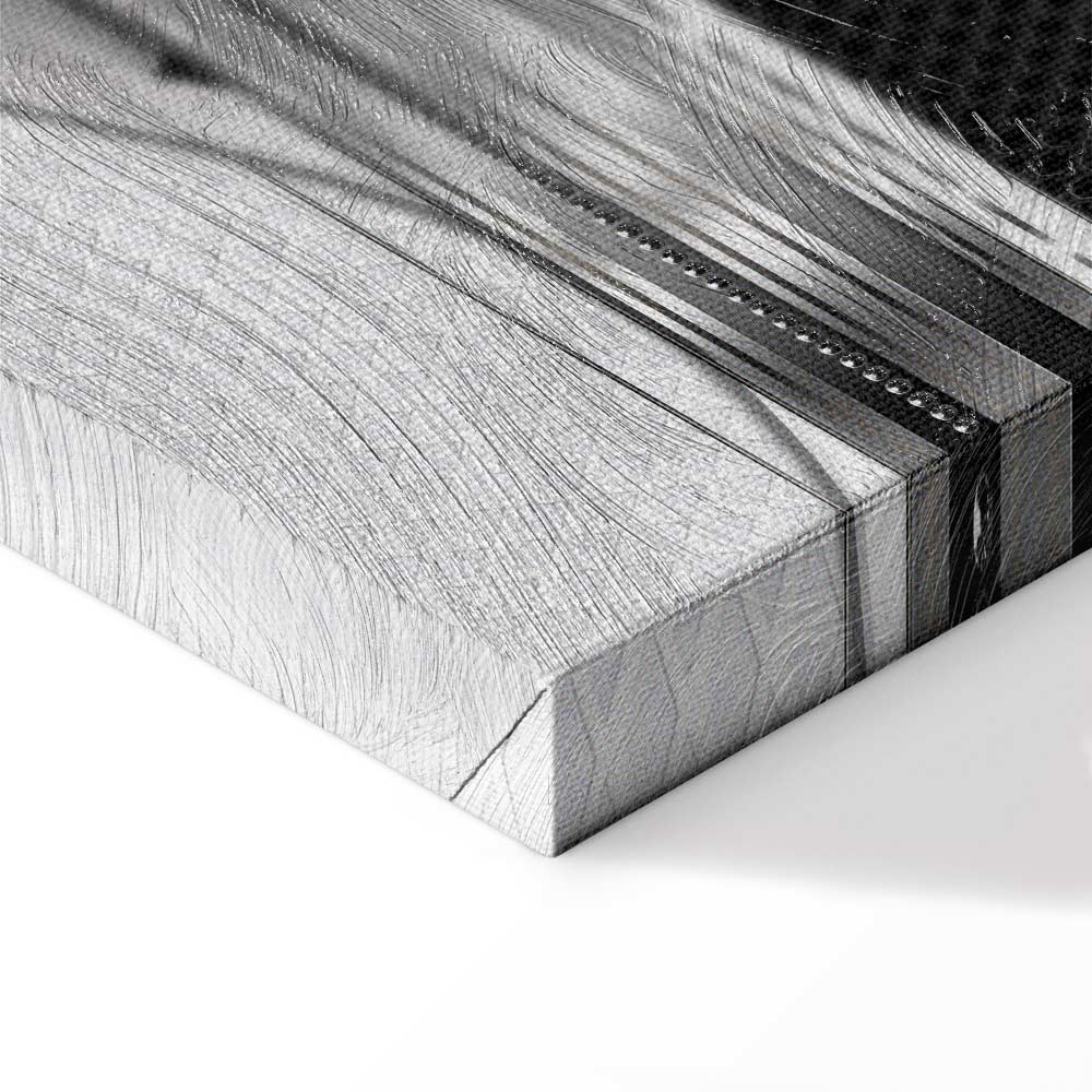 Silver Striped Abstract Modern Canvas Print