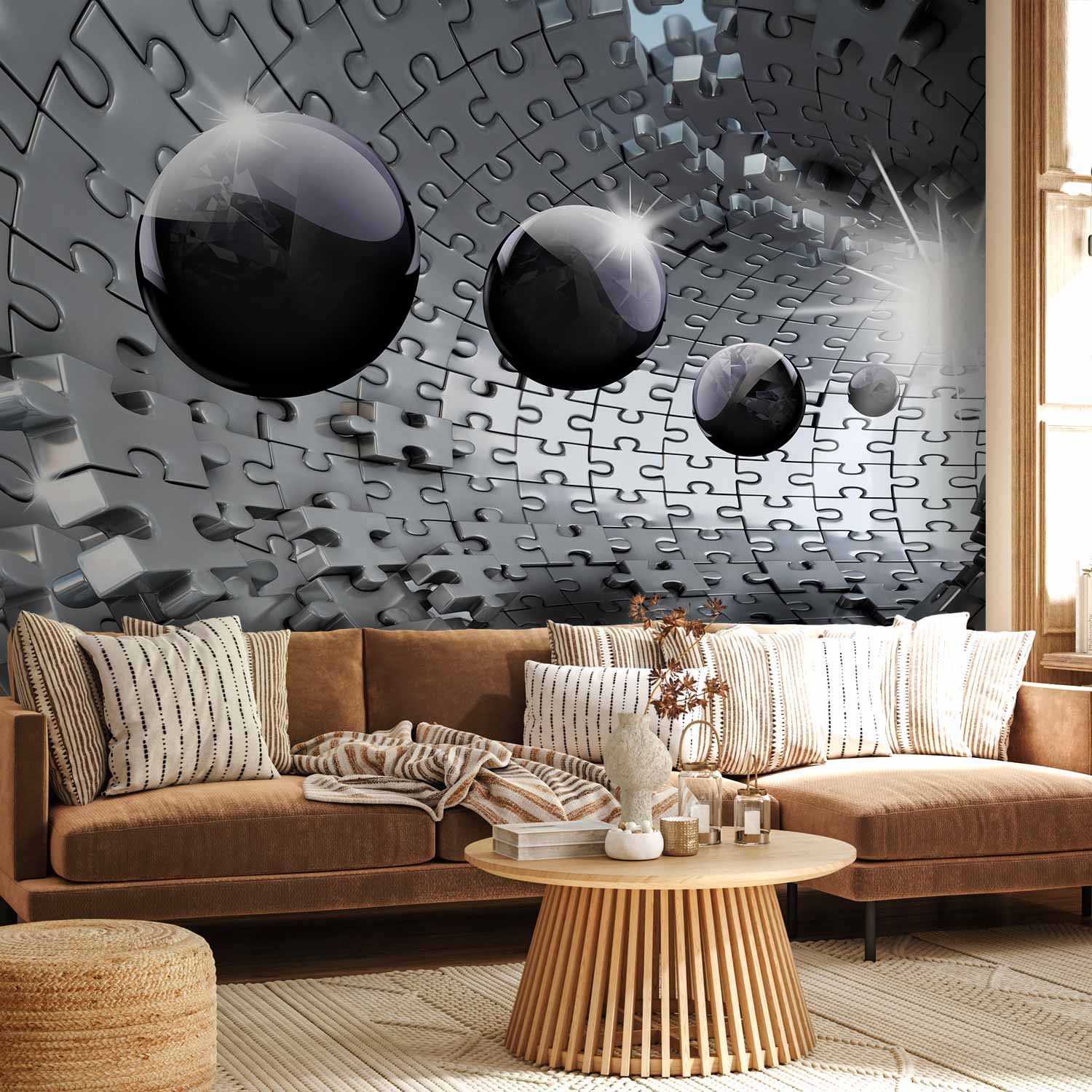 Abstract Puzzle Tunnel 3D Wall Mural