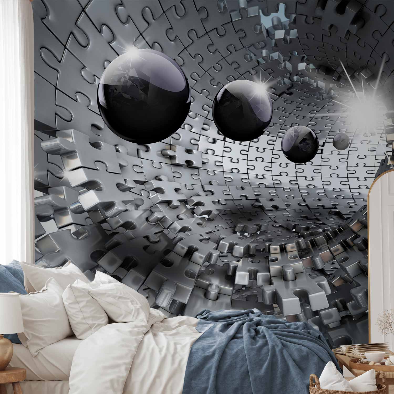 Abstract Puzzle Tunnel 3D Wall Mural