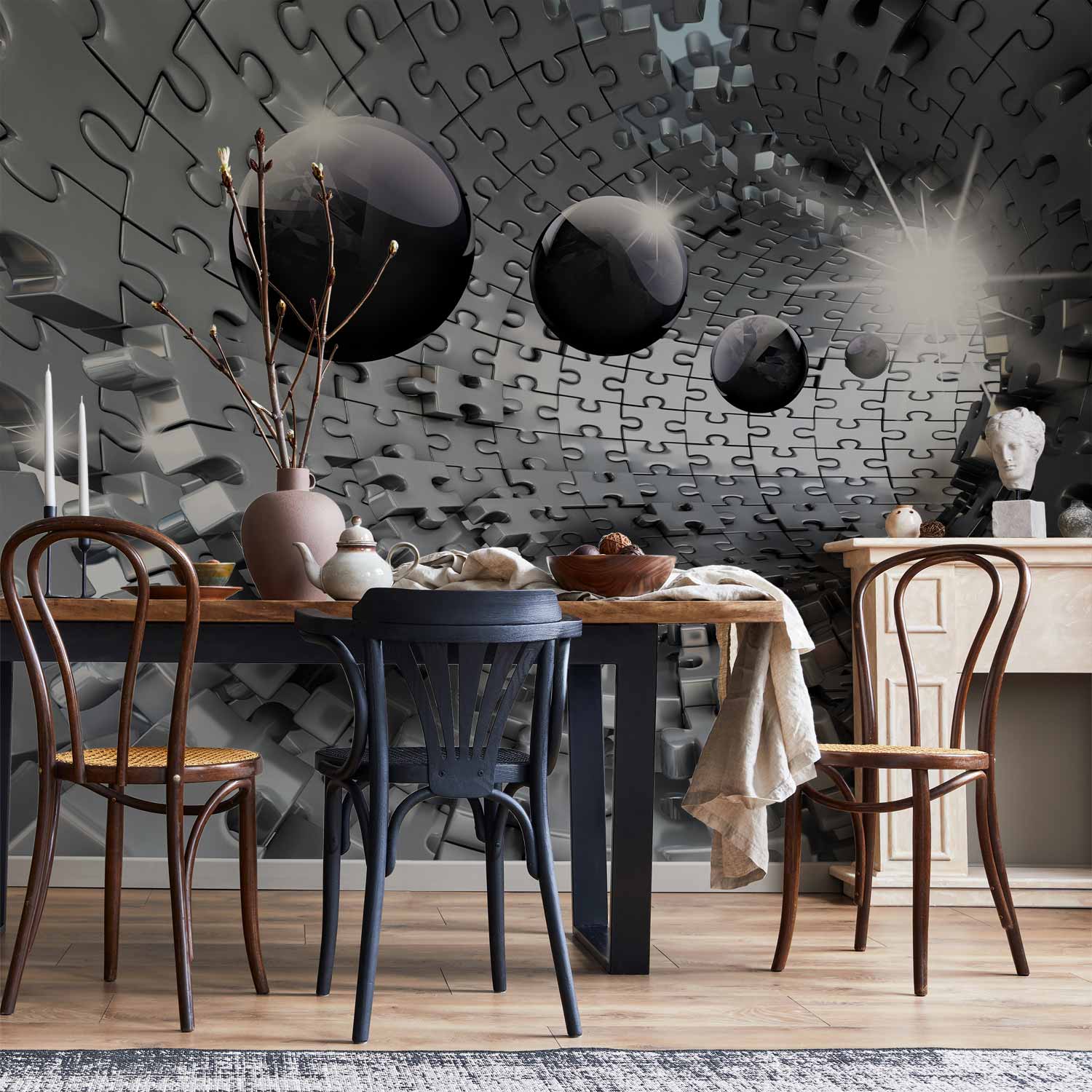 Abstract Puzzle Tunnel 3D Wall Mural