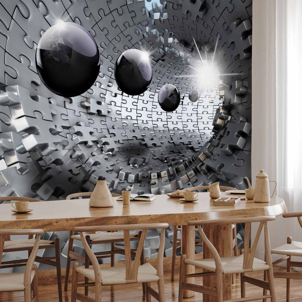 Abstract Puzzle Tunnel 3D Wall Mural