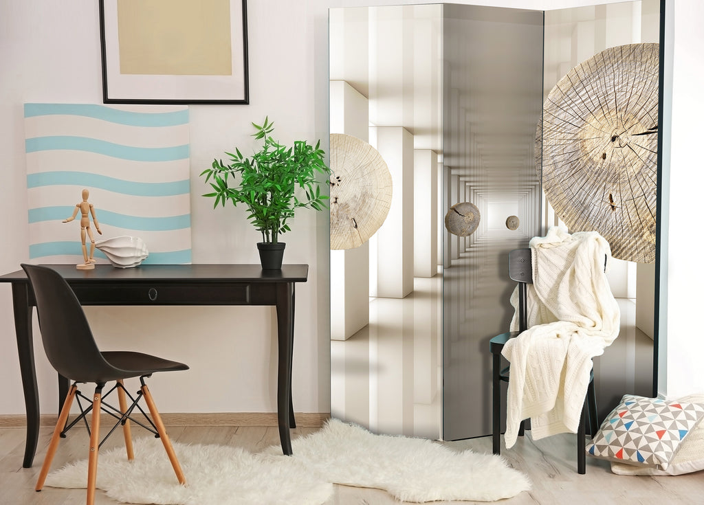 Futuristic Forest Geometric 3D Room Divider