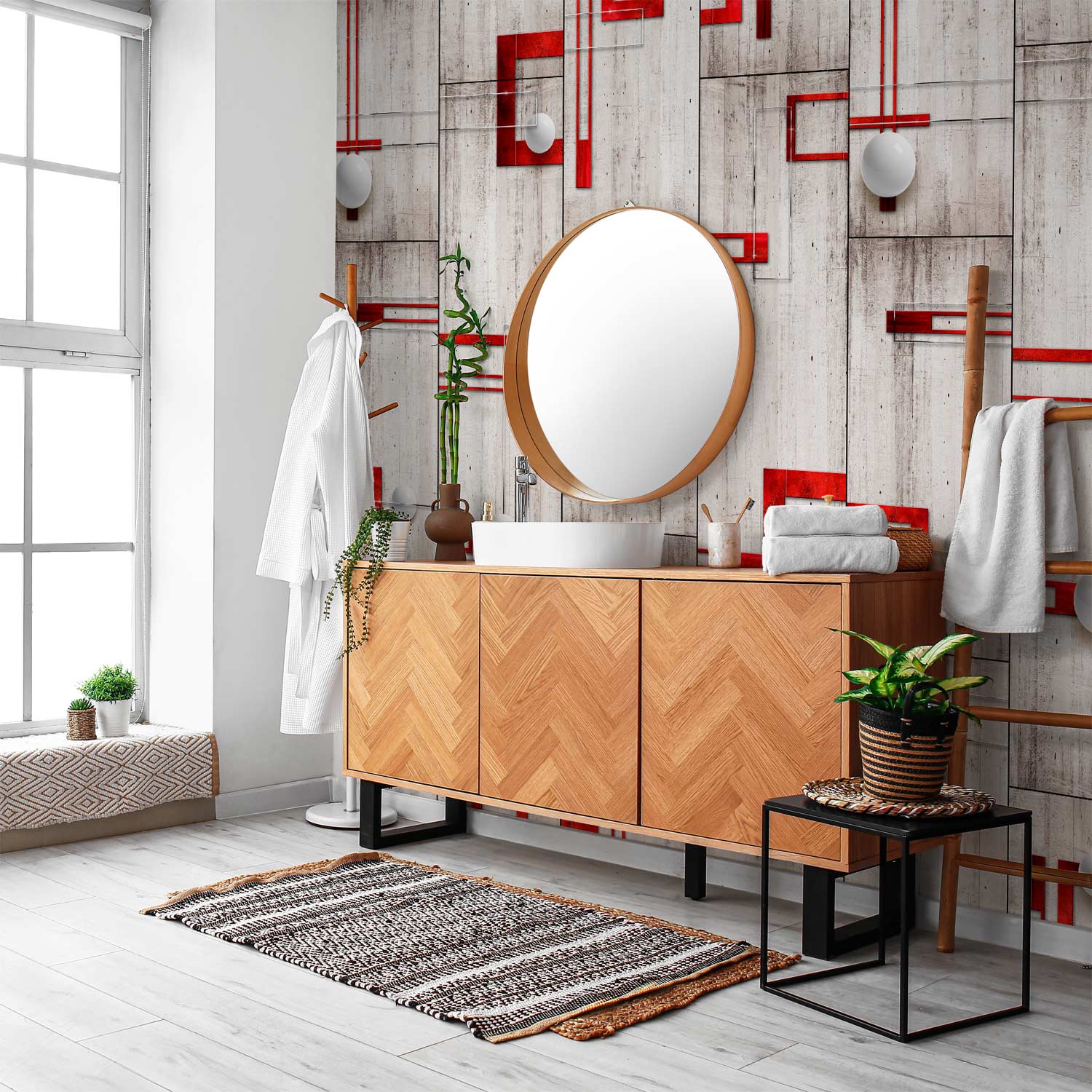 Concrete Texture Geometric Wallpaper