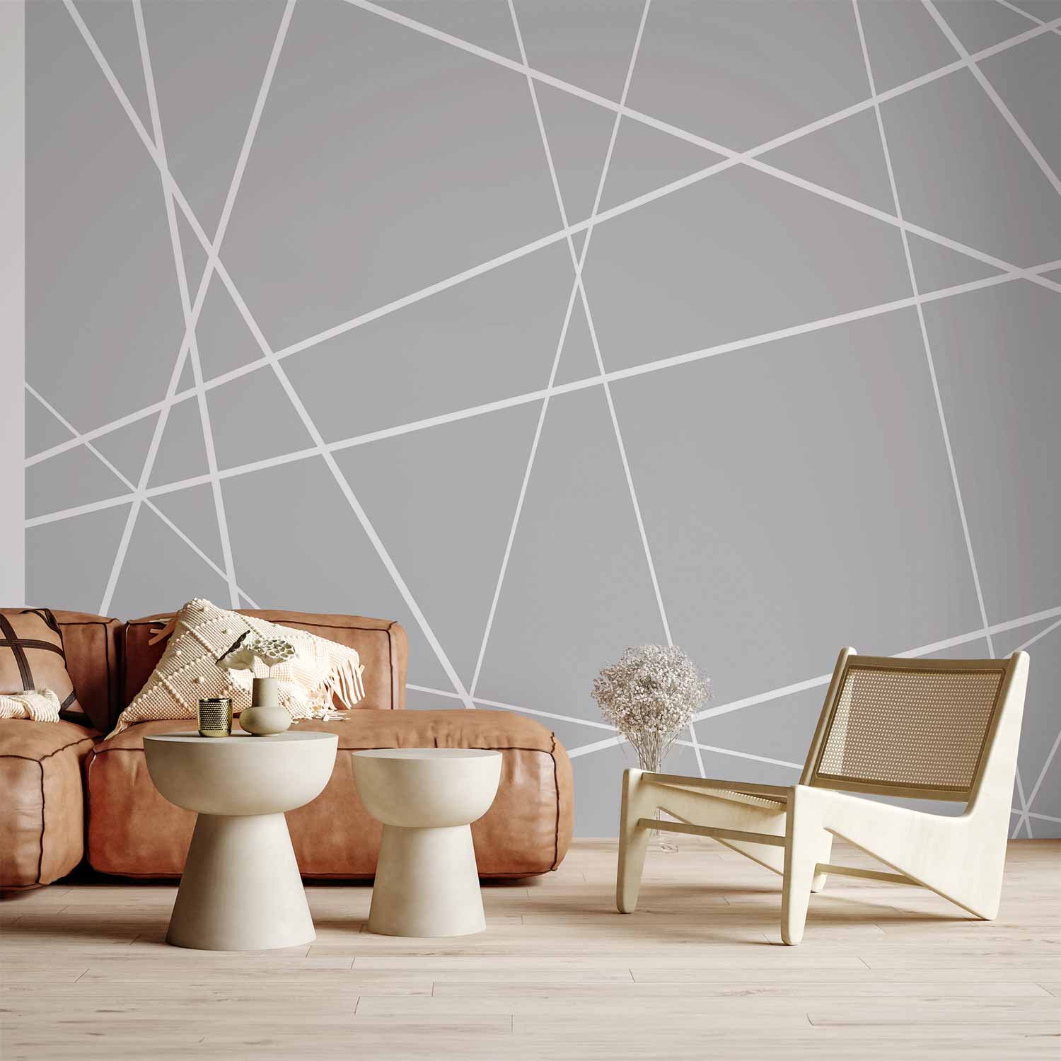 Modern Cobweb Geometric Wall Mural
