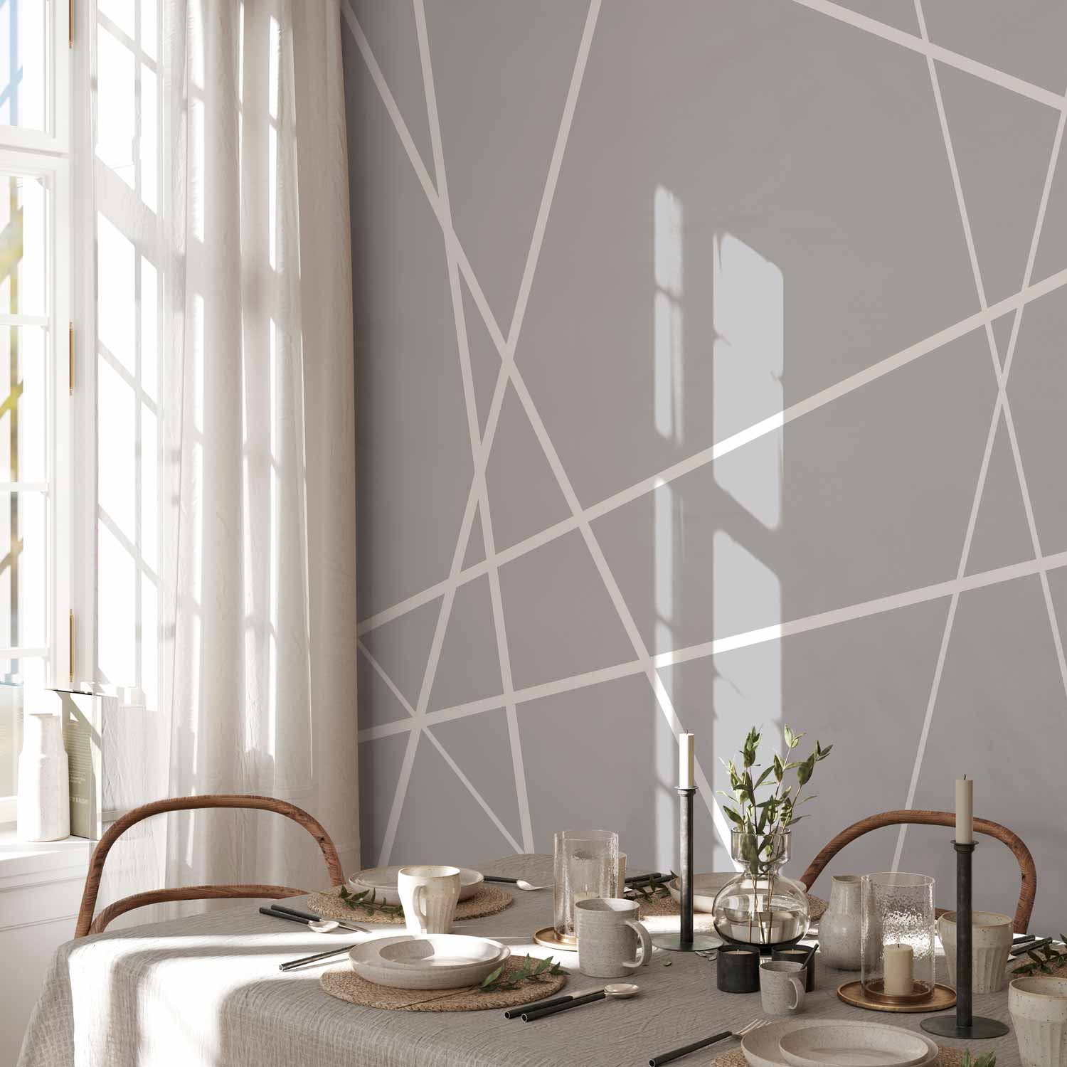 Modern Cobweb Geometric Wall Mural