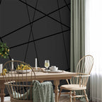 Dark Geometric Stripe Pattern Wall Mural