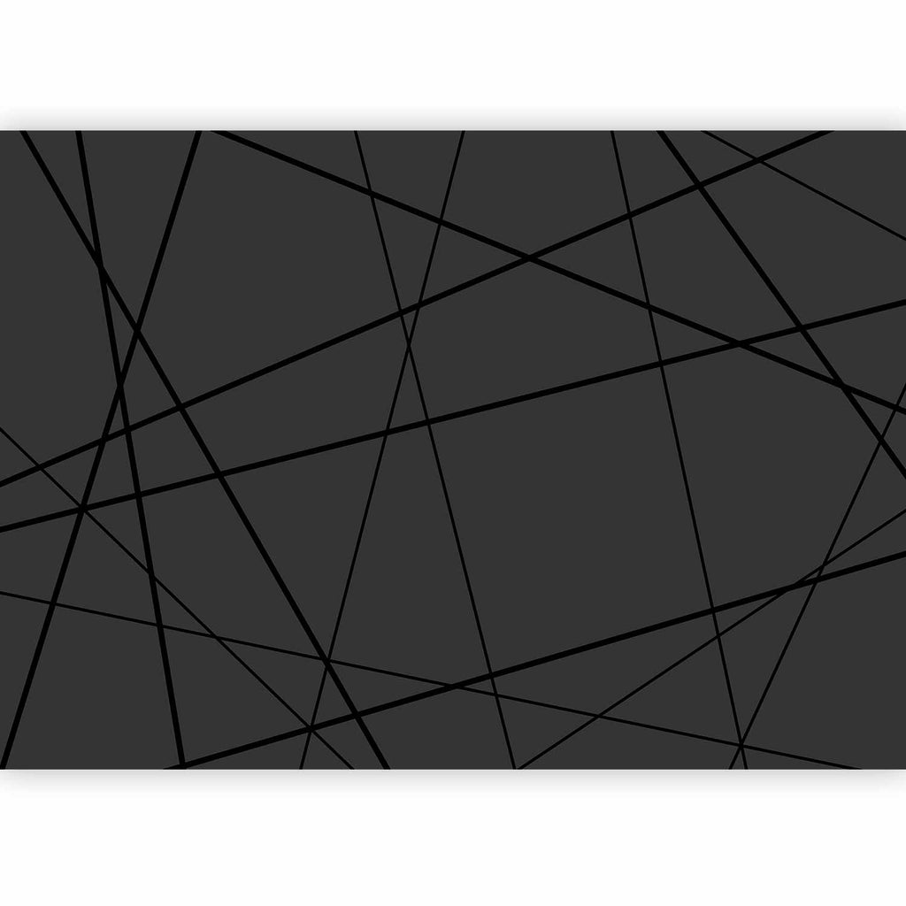 Dark Geometric Stripe Pattern Wall Mural