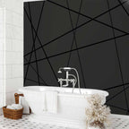 Dark Geometric Stripe Pattern Wall Mural