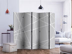 Modern Grey Cobweb Pattern 5-Panel Room Divider